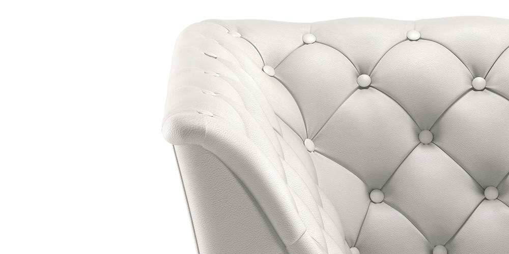 Weston Half Leather Sofa (White Italian Leather)